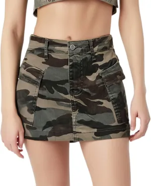 Jean Skirts for Women A-Line High Waisted Summer Casual Cargo Skirts Trendy Going Out Mini Skirts with Pockets