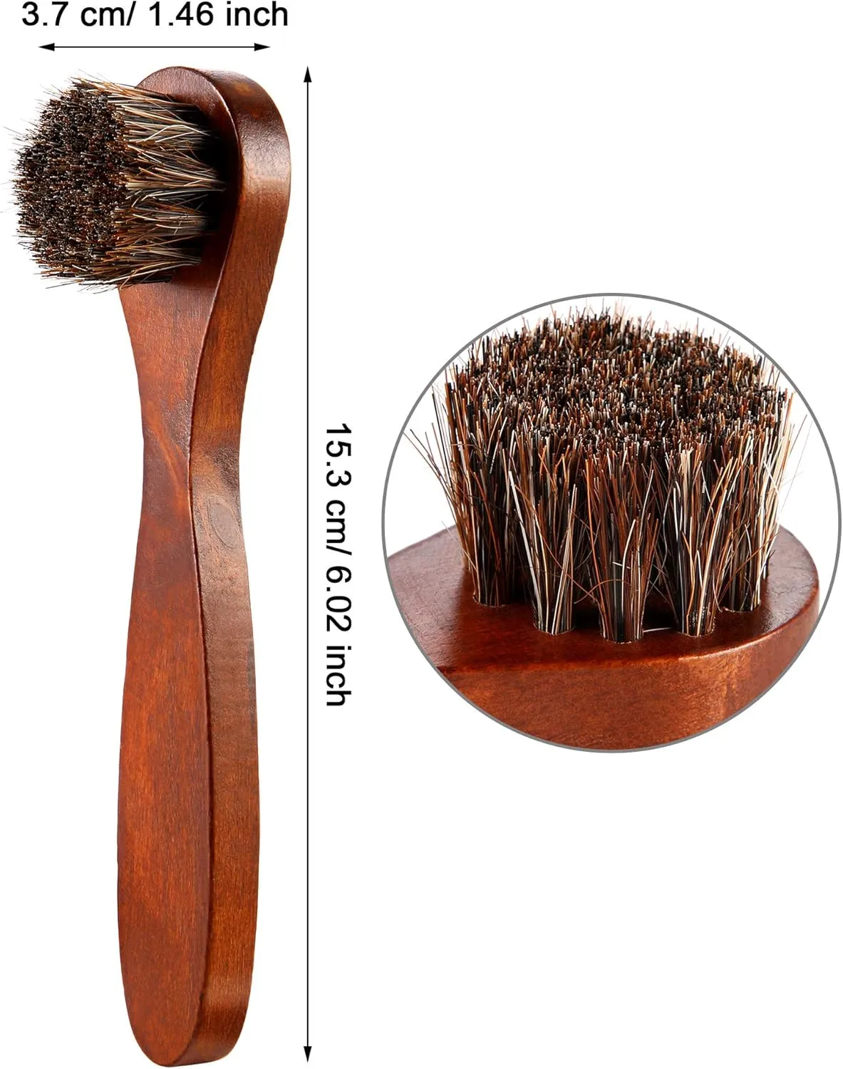 Jovitec 3 Pieces Horsehair Polish Applicator Brush Kit Saddle Soap Shoe Shine Brush Leather Boot Clean Dauber Applicators