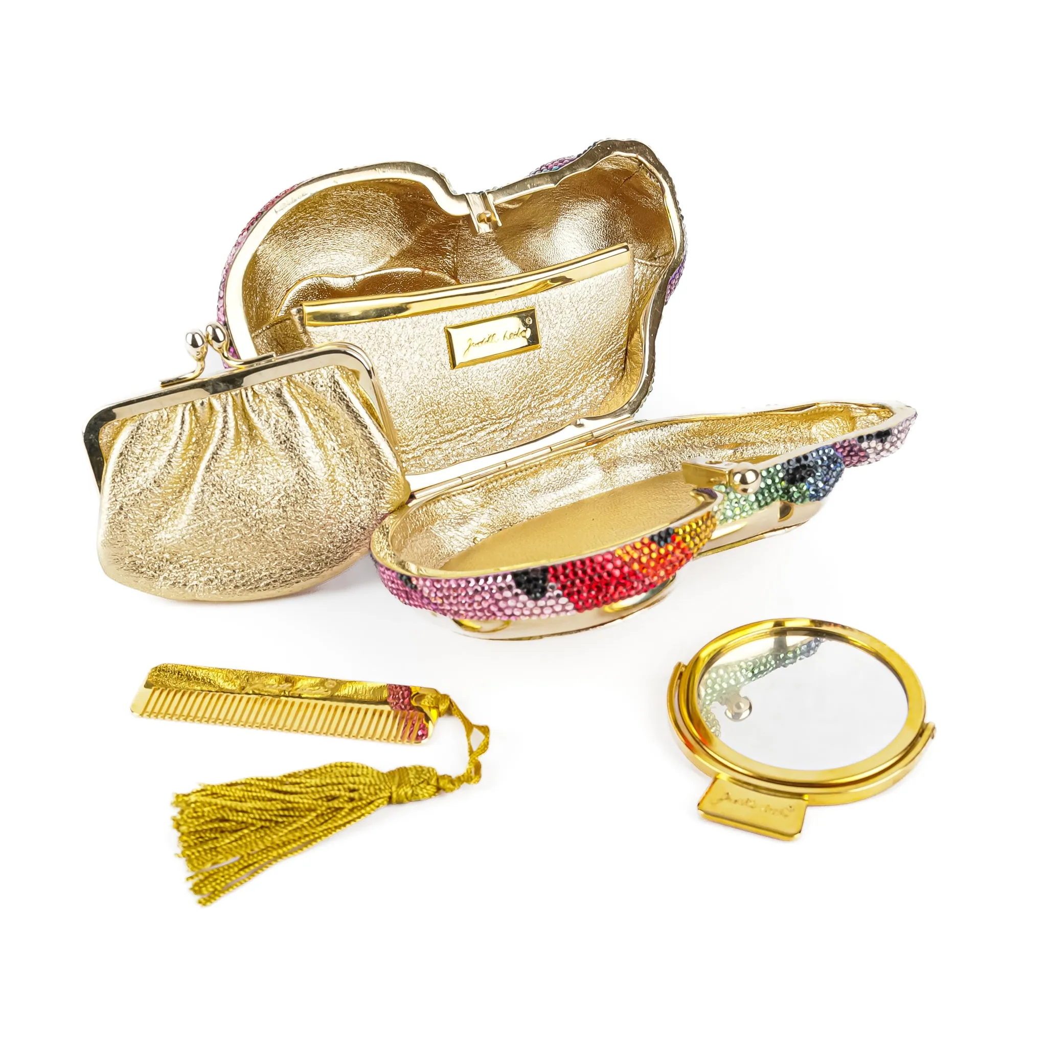 JUDITH LEIBER Rainbow Sleeping Cat Minaudiere