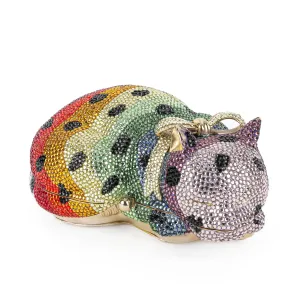 JUDITH LEIBER Rainbow Sleeping Cat Minaudiere