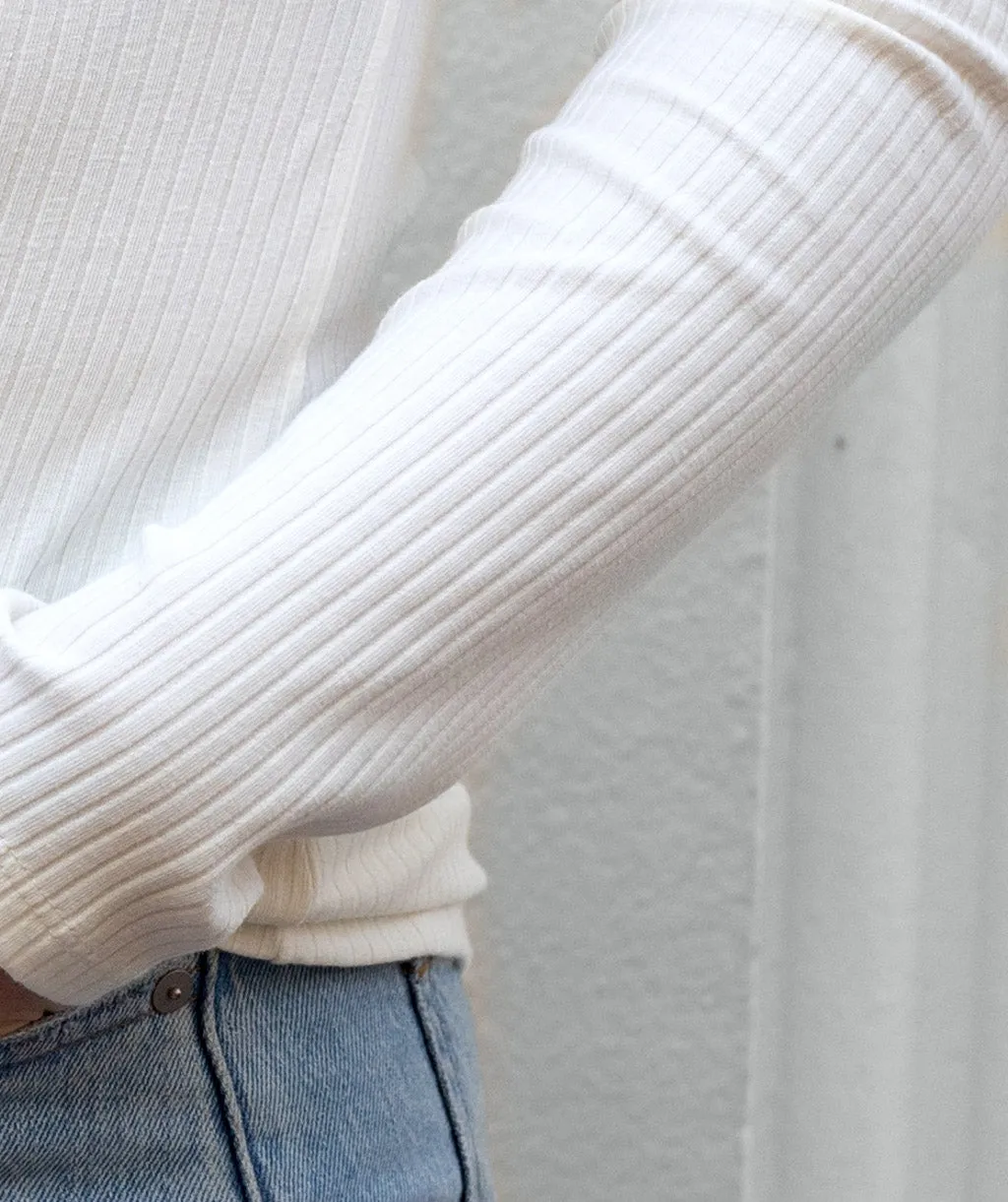 JUVIA mock neck top in Ivory