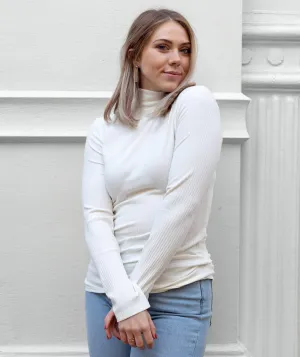 JUVIA mock neck top in Ivory