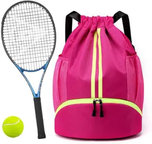K Y KANGYUN Swim Bag Sports Drawstring Backpack Gymbag- Sackpack Shoes Compartment Wet Proof Pocket String Bag for Travel Men