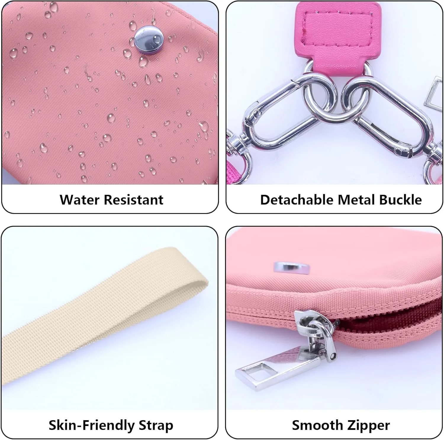 Keychain Wristlets Wallets,ULIFESTAR 1PCS Mini Zip Around Keychain Wristlets Wallets Small Portable Dual Pounch Wristlets Detachable Coin Purse Pocket Gifts for Women Travel Outdoors