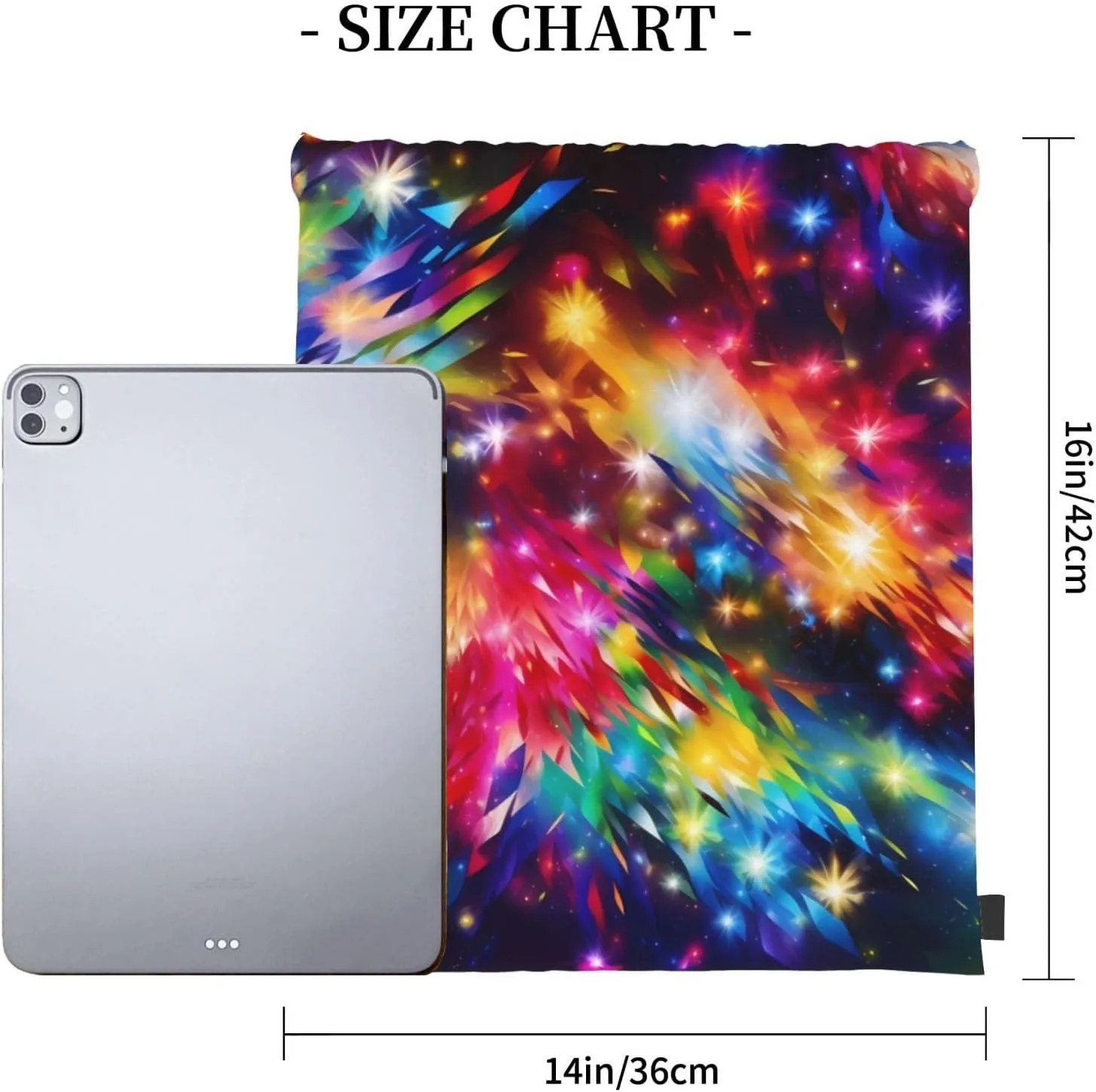 KHiry Drawstring Backpack Waterproof String Bag Bright Colorful Art Drawstring Sackpack Gym Bag for Man Woman