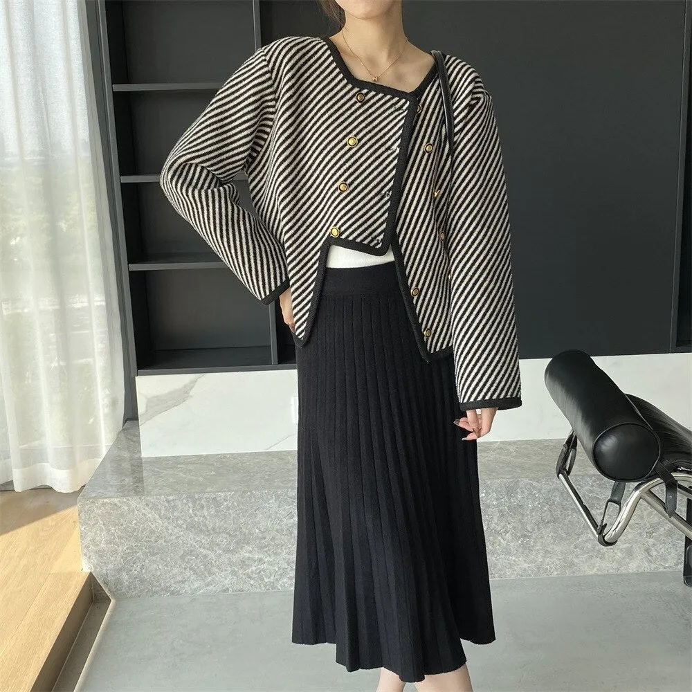 Knitted Slim Elastic Waist Skirt