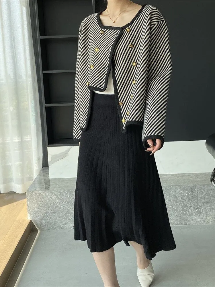 Knitted Slim Elastic Waist Skirt