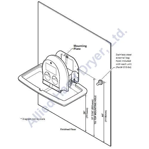 Koala Kare KB300- Surface Mounted Baby Changing Station