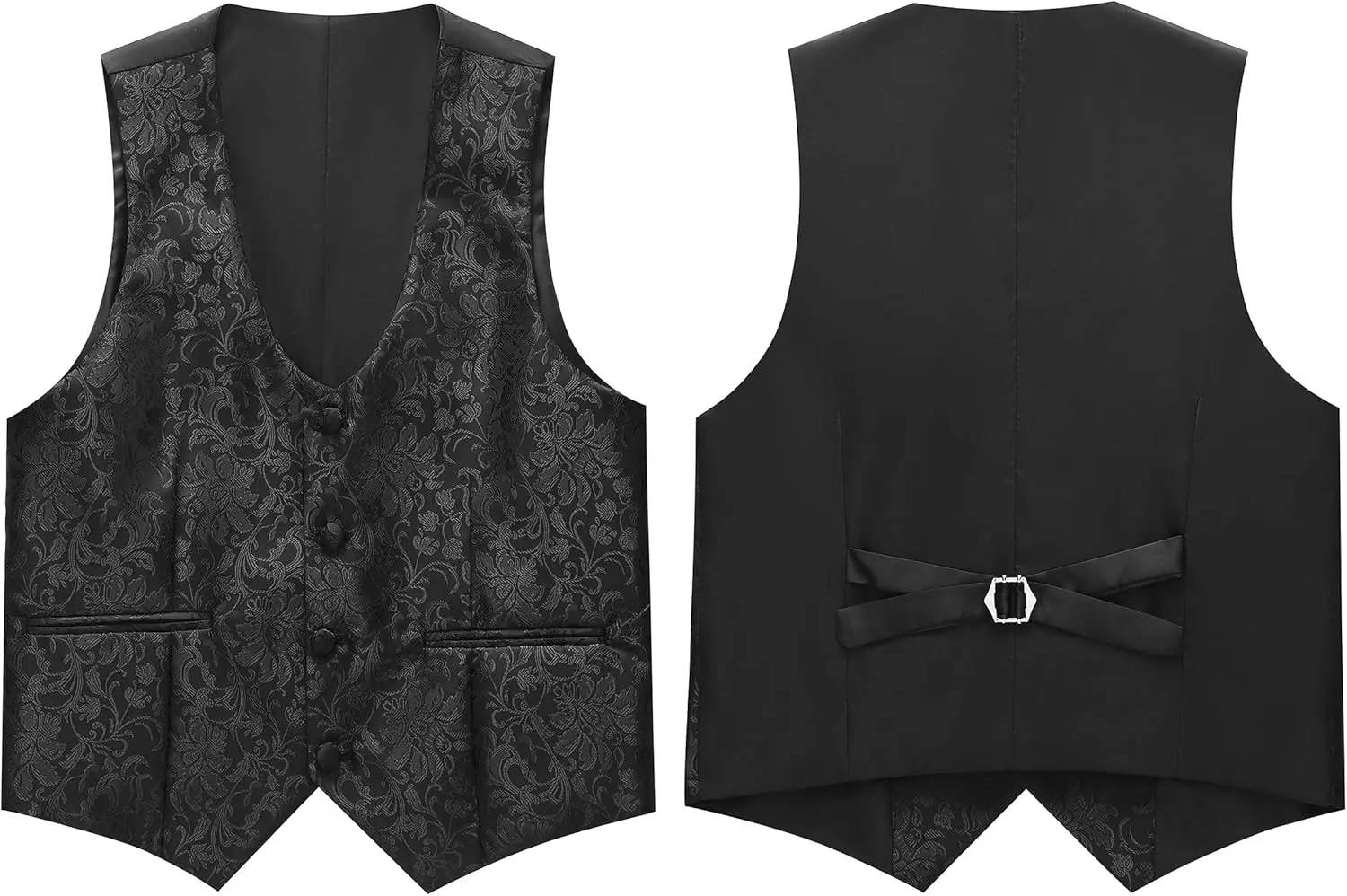 Lamgool Boys Suits Slim Fit Tuxedo Set 3 Pieces with Jacket Vest Pant for Kids Prom Wedding Formal Dresswear Outfit 4-16Y