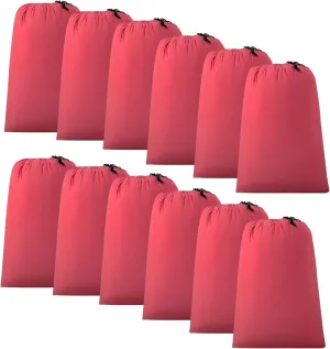 Laundry Bag 12 Pack, 40" x 30" Bulk Laundry Bags Travel with Drawstring, Storage bag suitable for quilts, pillows, pillowcases(12 Pack,Burgundy)
