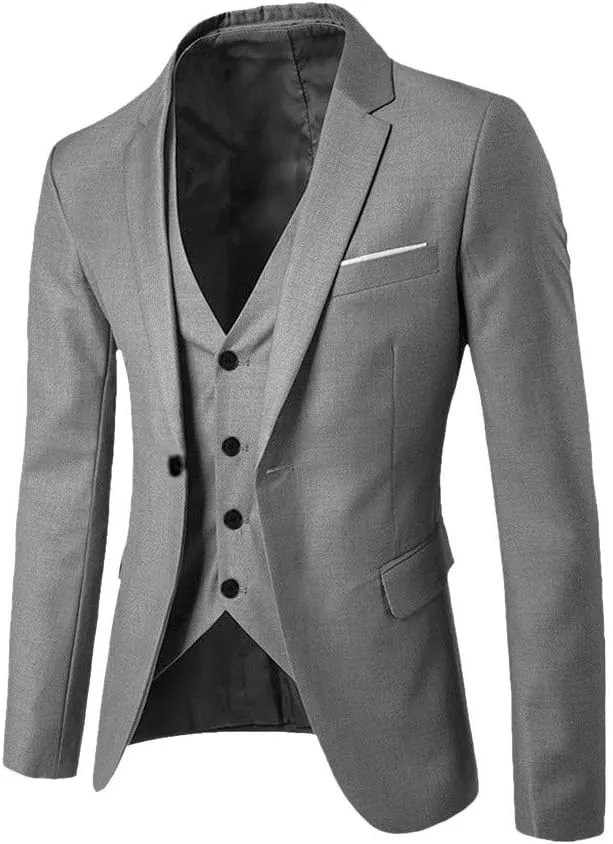 LCMTWX Slim Fit 2 Piece Suit Vest Party Wedding 3- Suit Slim Pants R Men's Coats Jackets Mens Slim Fit Suit Men Black Suit