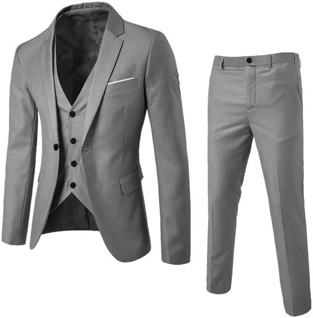 LCMTWX Slim Fit 2 Piece Suit Vest Party Wedding 3- Suit Slim Pants R Men's Coats Jackets Mens Slim Fit Suit Men Black Suit