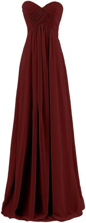 Lemai Sweetheart Pleats Long A Line Corset Formal Women Prom Bridesmaid Dresses