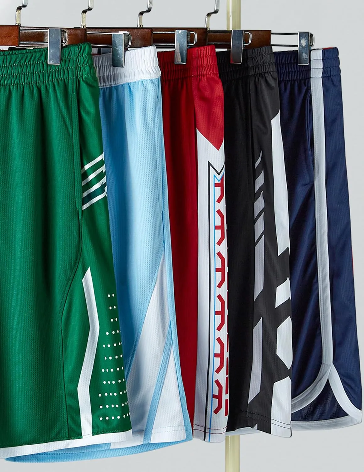 Liberty Imports 5 Pack Men's Quick Dry Athletic Basketball Shorts 9" Inseam with Pockets, Activewear for Workout Gym Running