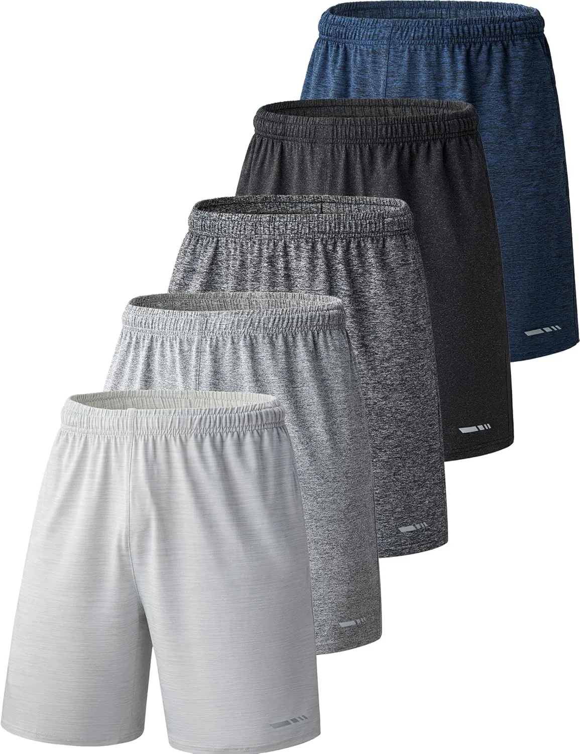 Liberty Imports 5 Pack Men's Quick Dry Athletic Basketball Shorts 9" Inseam with Pockets, Activewear for Workout Gym Running