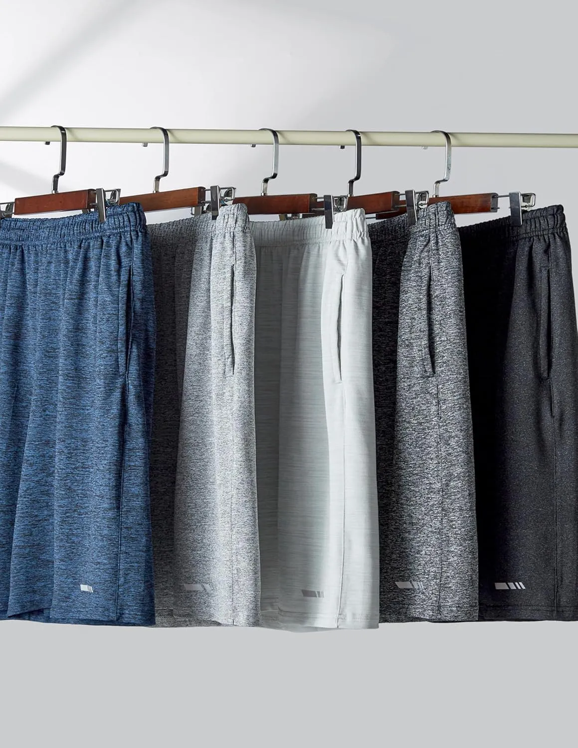 Liberty Imports 5 Pack Men's Quick Dry Athletic Basketball Shorts 9" Inseam with Pockets, Activewear for Workout Gym Running