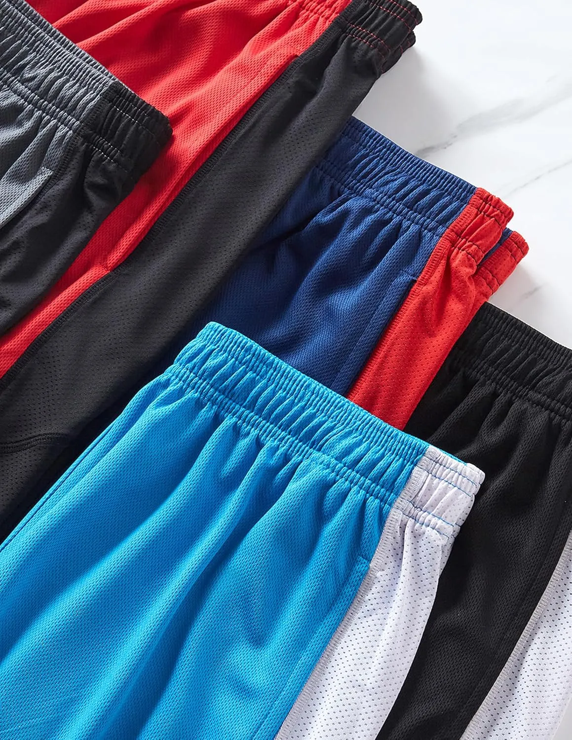 Liberty Imports 5 Pack Men's Quick Dry Athletic Basketball Shorts 9" Inseam with Pockets, Activewear for Workout Gym Running