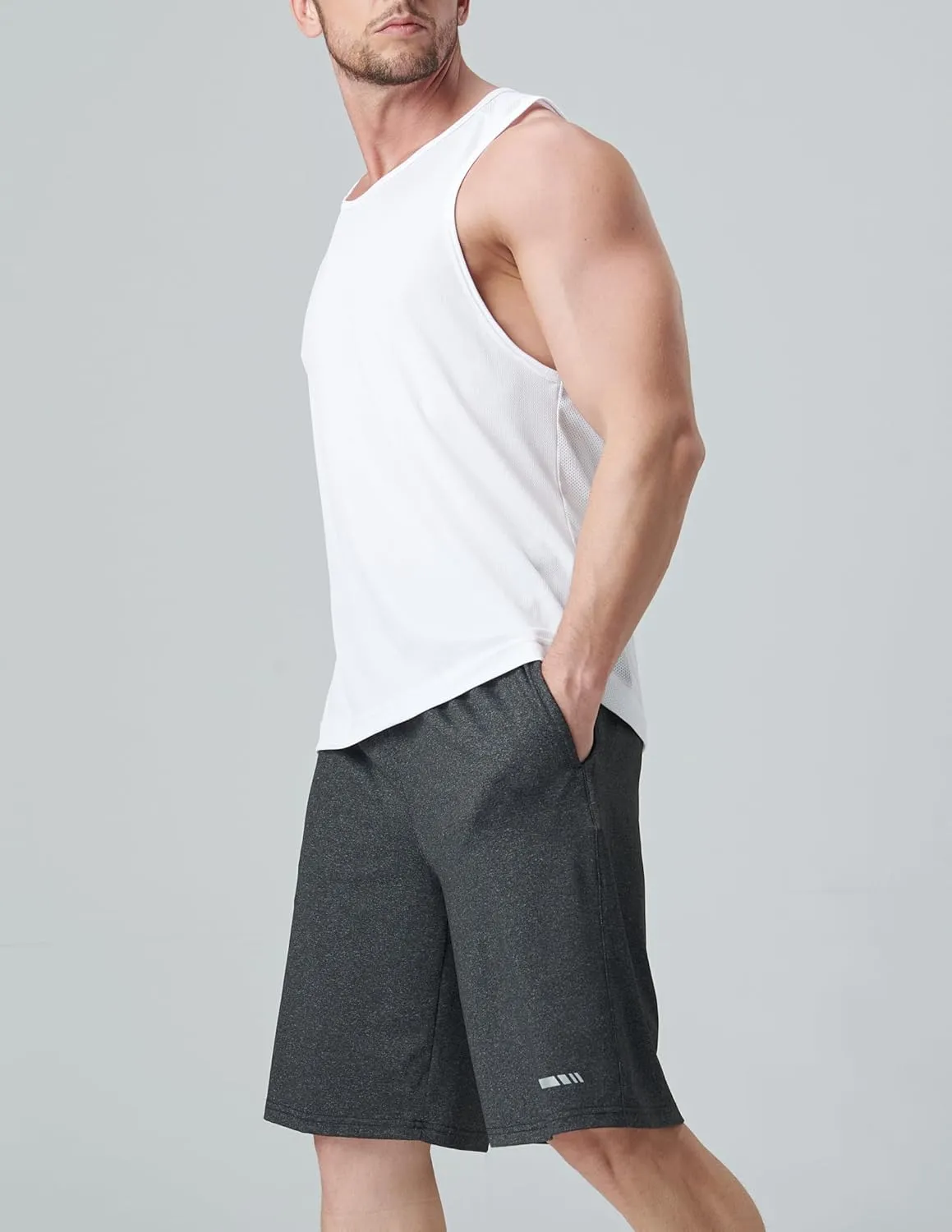 Liberty Imports 5 Pack Men's Quick Dry Athletic Basketball Shorts 9" Inseam with Pockets, Activewear for Workout Gym Running