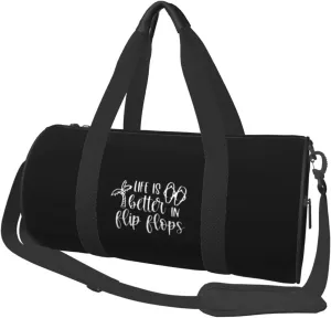 Life is Better in Flip Flops Convertible Garment Bag with Shoulder Strap, Carry on Garment Duffel Bag for Men Women - Rolling Foldable for Travel Luggage Bags (Black)
