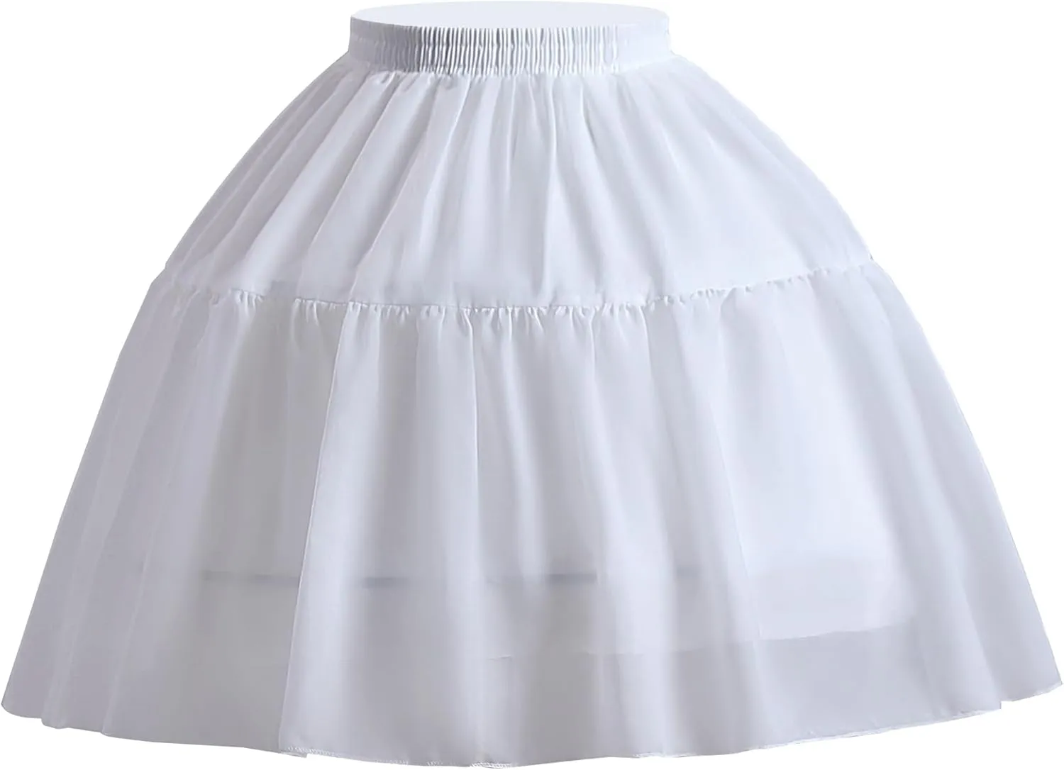 Lolita Petticoat With 2 Hoops - Short Japanese Cosplay Crionline Underskirt for Women and Girls - White