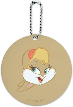 Looney Tunes Lola Face Round Luggage ID Tag Card Suitcase Carry-On
