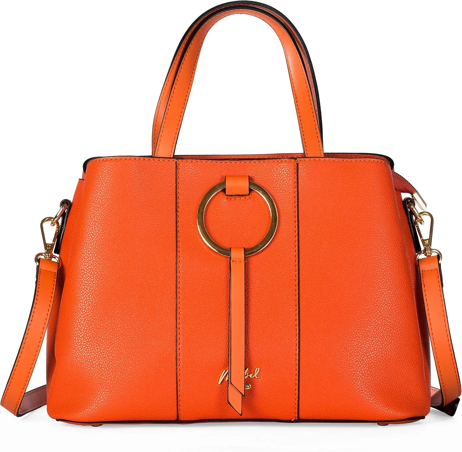 Mabel Womens Multiple Pockets Handbag - Top Handle Shoulder Satchel Bag - Trendy & Lightweight - 100% Vegan PU Leather - LUMI