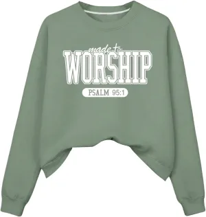 MakeMeChic Women's Graphic Print Long Sleeve Crew Neck Drop Shoulder Oversized Sweatshirt Pullovers Top