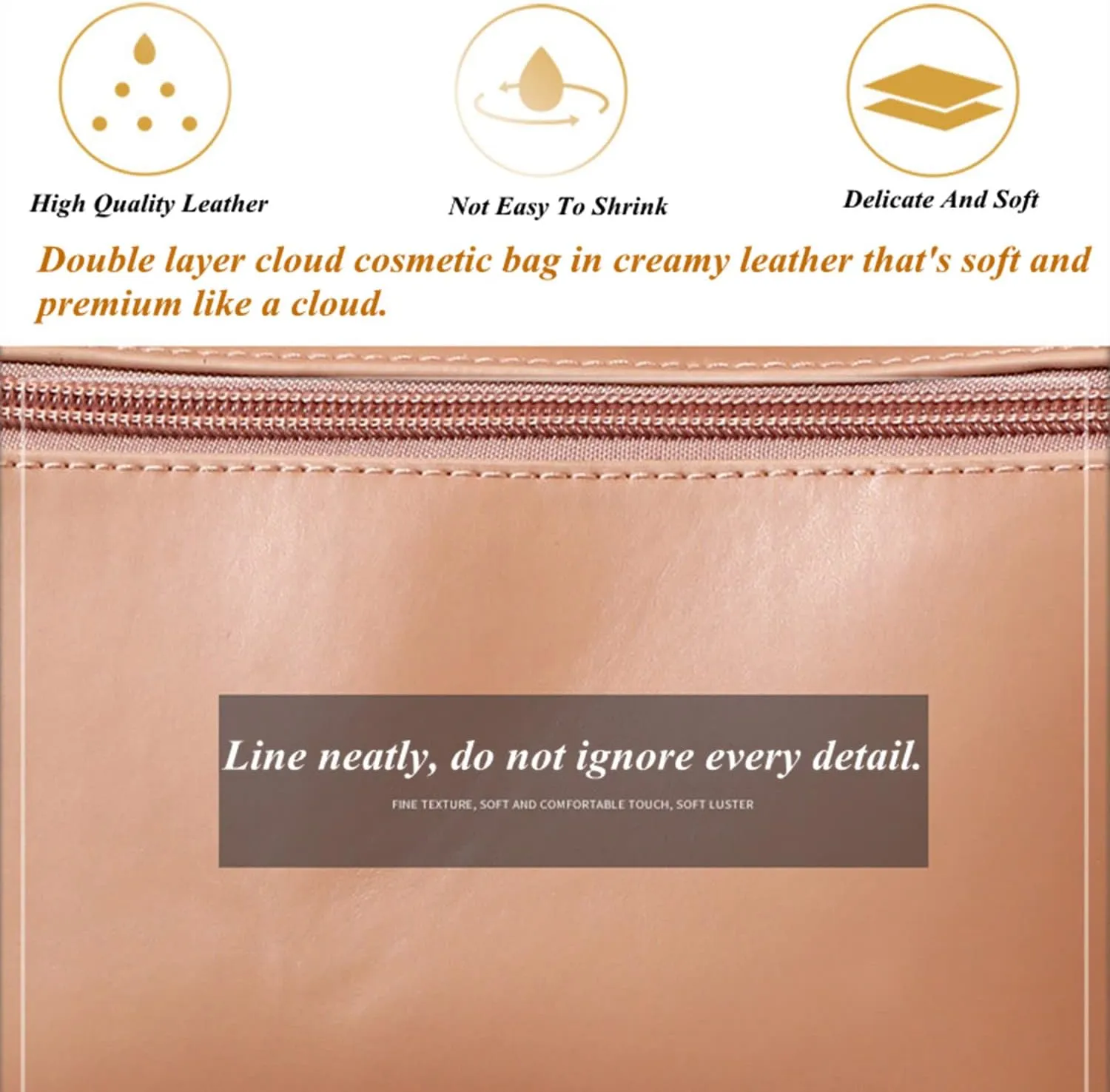 Makeup Bag Travel Cosmetic Bag, Large Capacity Travel Cosmetic Bag, Multifunctional Storage Makeup Bag Waterproof Portable PU Leather Makeup Bag with Handle and Divider (Blue)