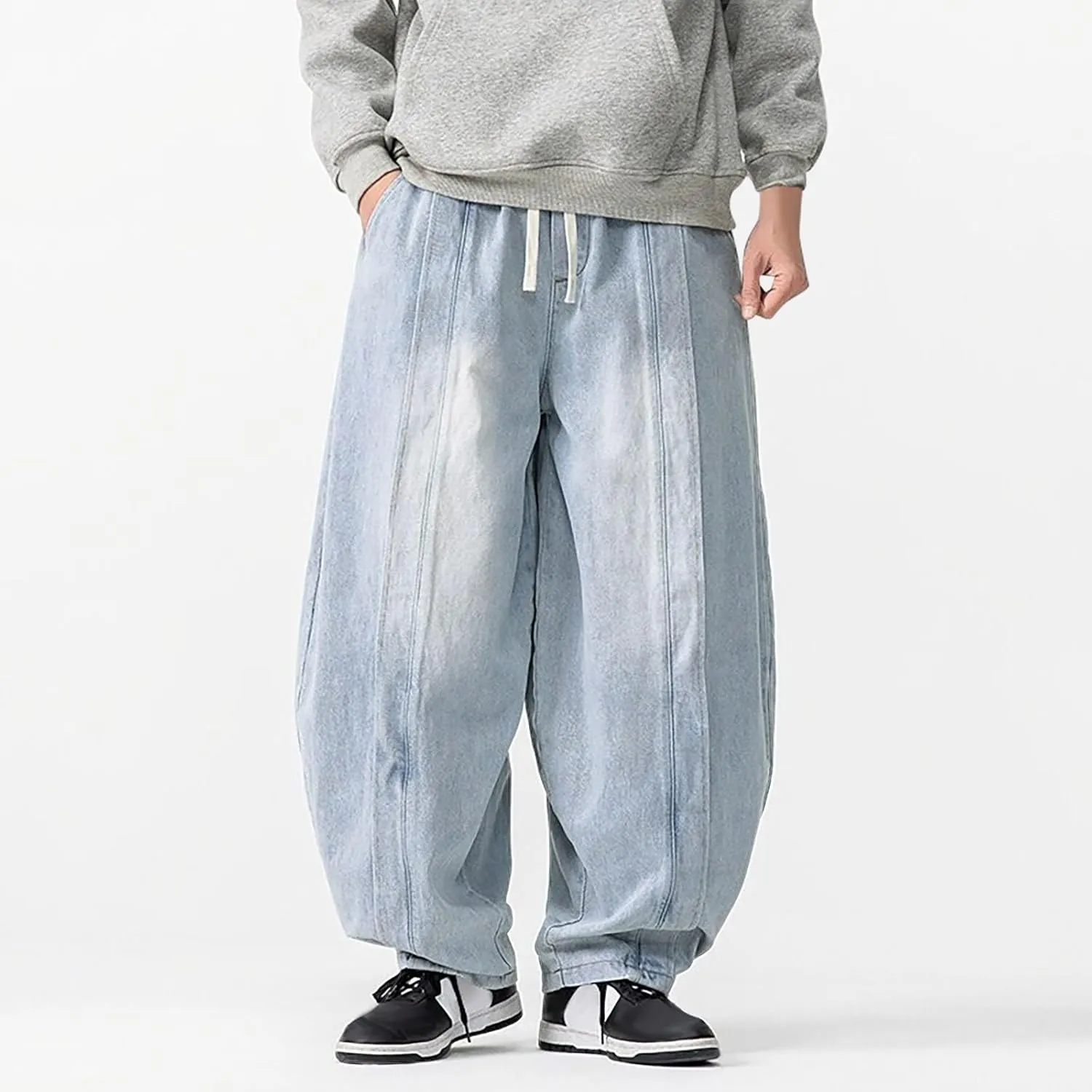 Man Pants Pants for Man Denim Medieval Harem Western Flare Wide Leg Summer Fall Pants 2025
