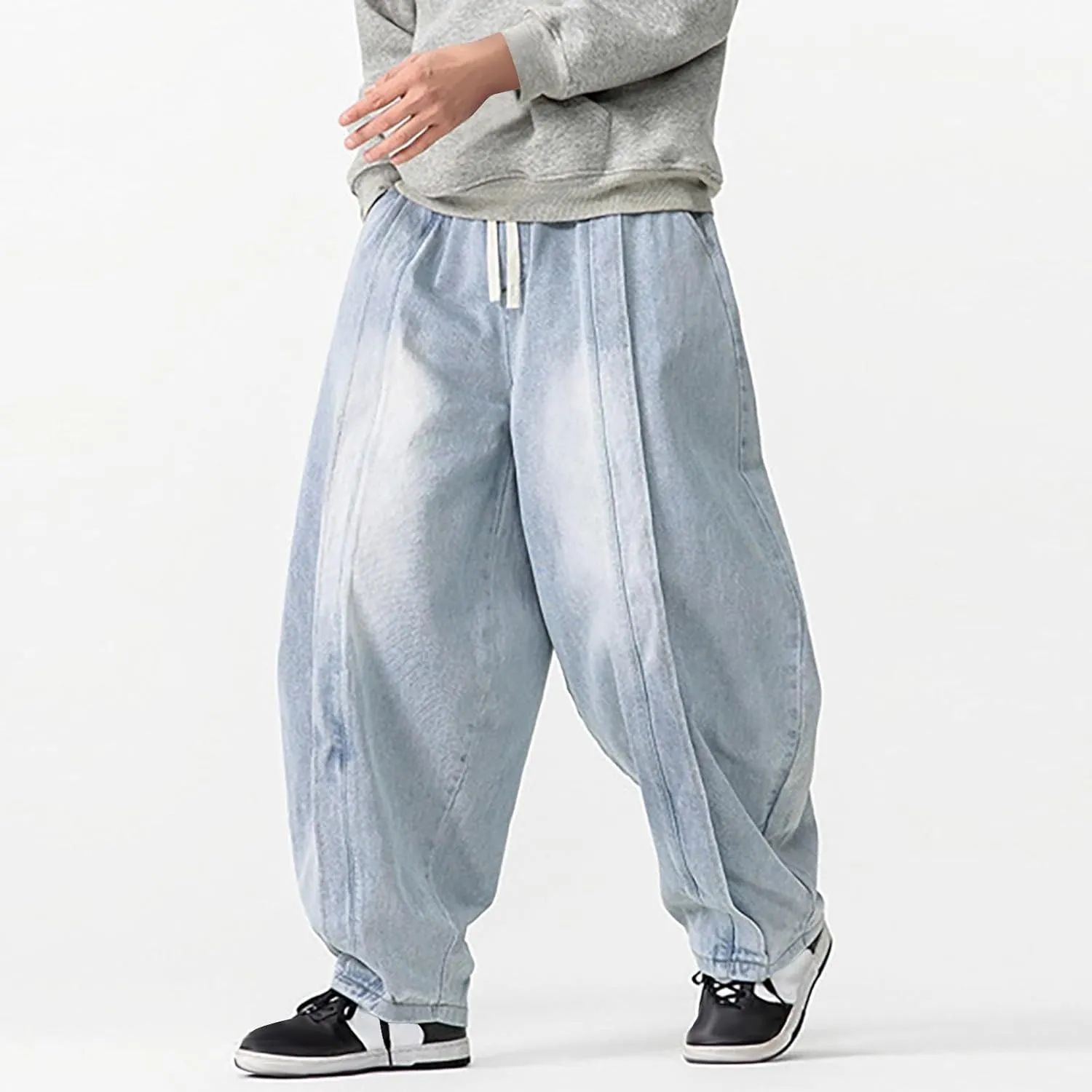 Man Pants Pants for Man Denim Medieval Harem Western Flare Wide Leg Summer Fall Pants 2025