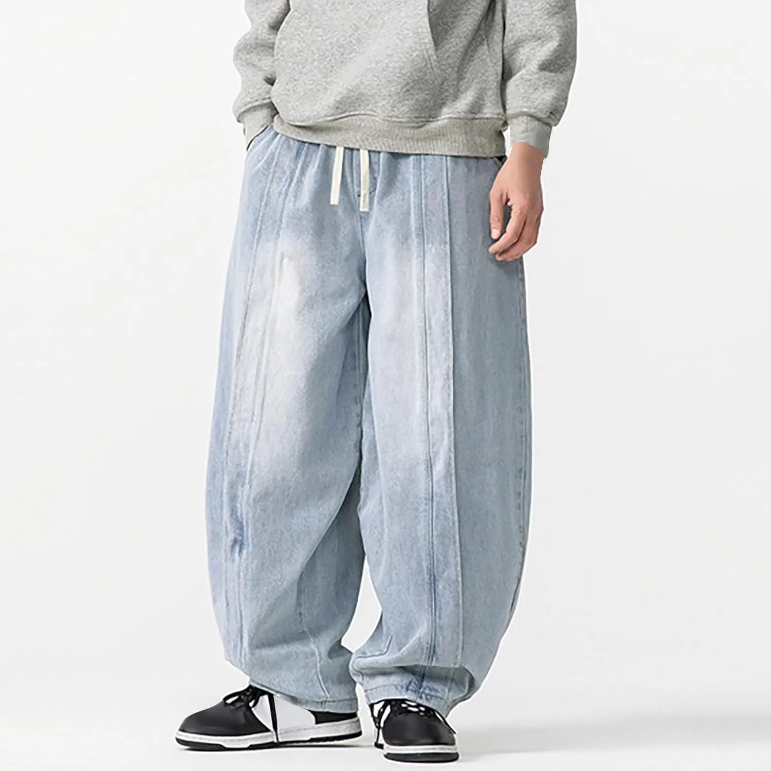 Man Pants Pants for Man Denim Medieval Harem Western Flare Wide Leg Summer Fall Pants 2025