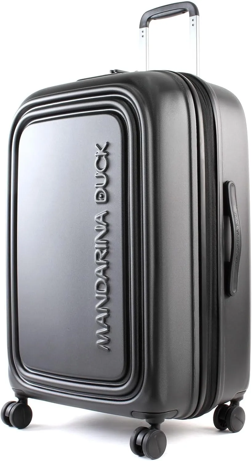 Mandarina Duck Logoduck  Expandable Medium Trolley - Black - Hard Shell - 8 Wheels - TSA Lock