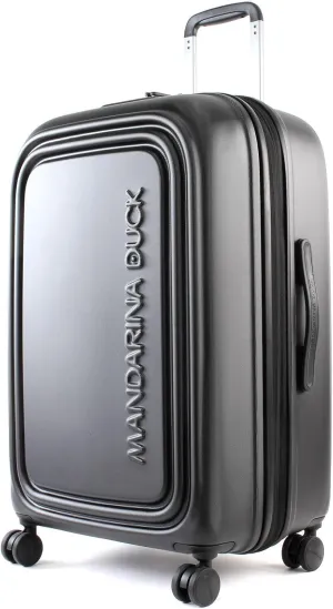 Mandarina Duck Logoduck  Expandable Medium Trolley - Black - Hard Shell - 8 Wheels - TSA Lock