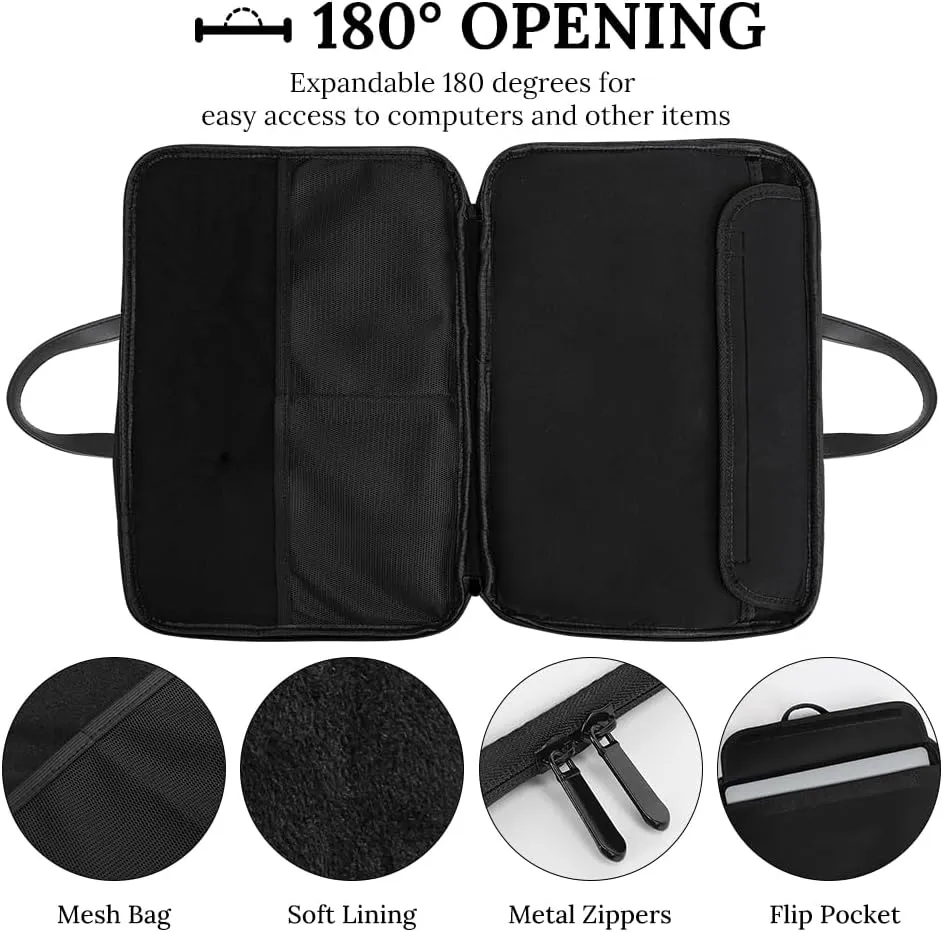 Math Geometric Triangle Graffiti Leather Bag Laptop Case Slim Water Resistant Computer Bags with Handle Briefcase for Work
