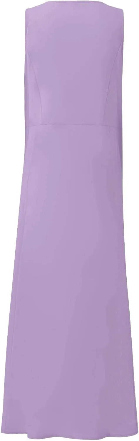 Maxi Dress for Women,2023 Spring Summer Cotton Linen Boho Casual Fashion Sleeveless Dress for Holiday
