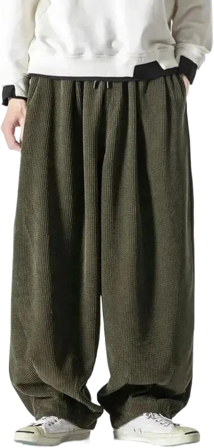 Men Casual Wide Leg Pants Streetwear Harem Pants Mens Long Trousers Loose Male Oversized Harajuku Trousers
