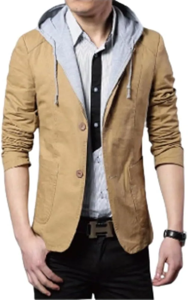 Men Street Style Hooded Blazer