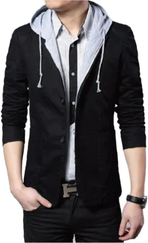Men Street Style Hooded Blazer