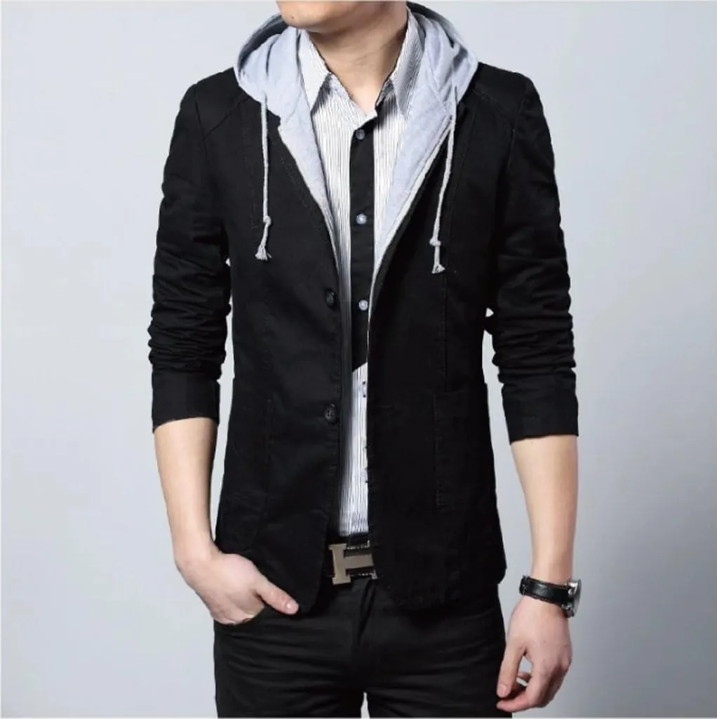 Men Street Style Hooded Blazer