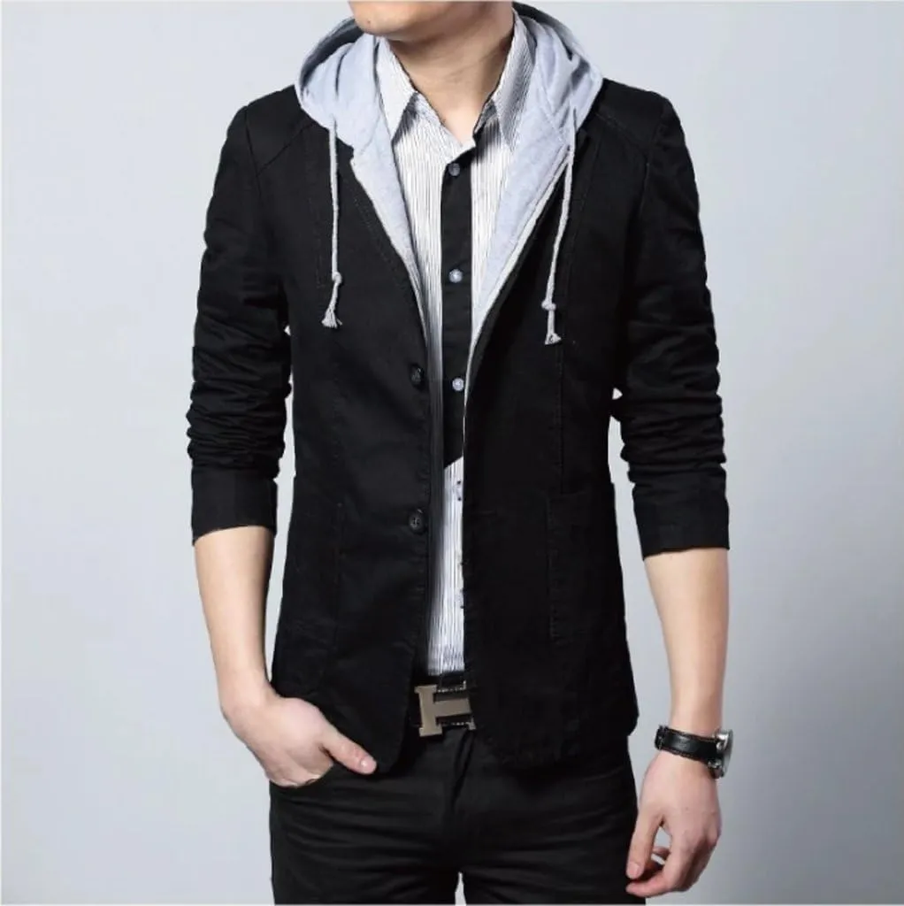 Men Street Style Hooded Blazer