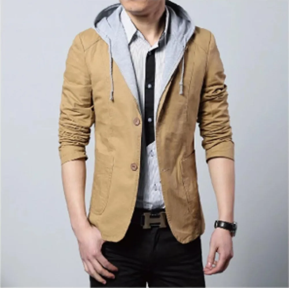 Men Street Style Hooded Blazer