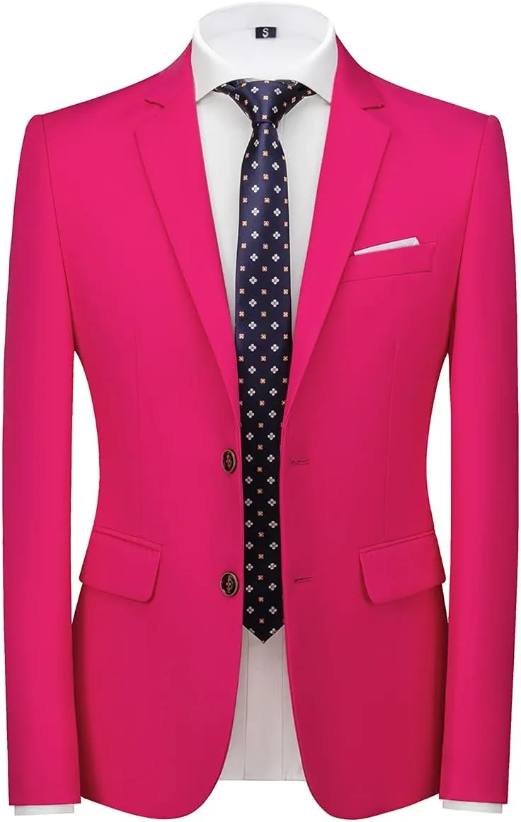 Mens 3 Piece Tuxedo Suits Slim Fit Casual Suit Blazer Two Button Wedding Prom Jackets Vest&Trousers