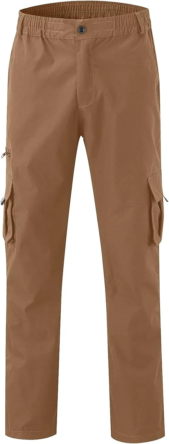 Men's Cargo Sweatpants Casual Fleece Joggers Loose Fit Open Bottom Athletic Pants for Men with Pockets