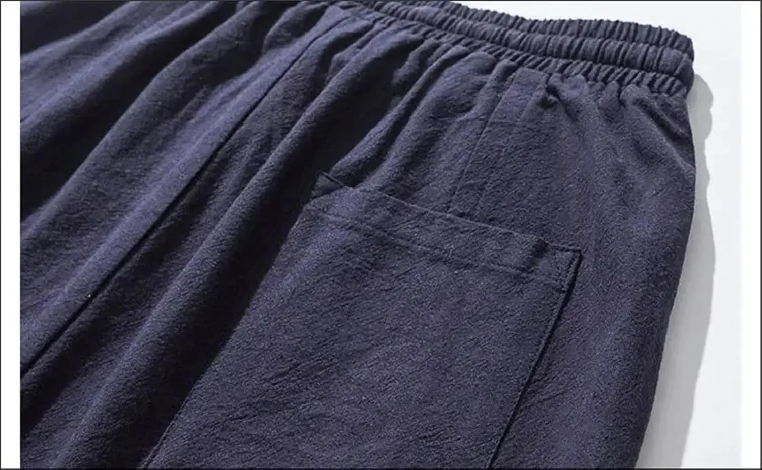 Mens Cotton Linen Harem Pants Streetwear Joggers Loose Drop-Crotch Casual Trousers Sweatpants