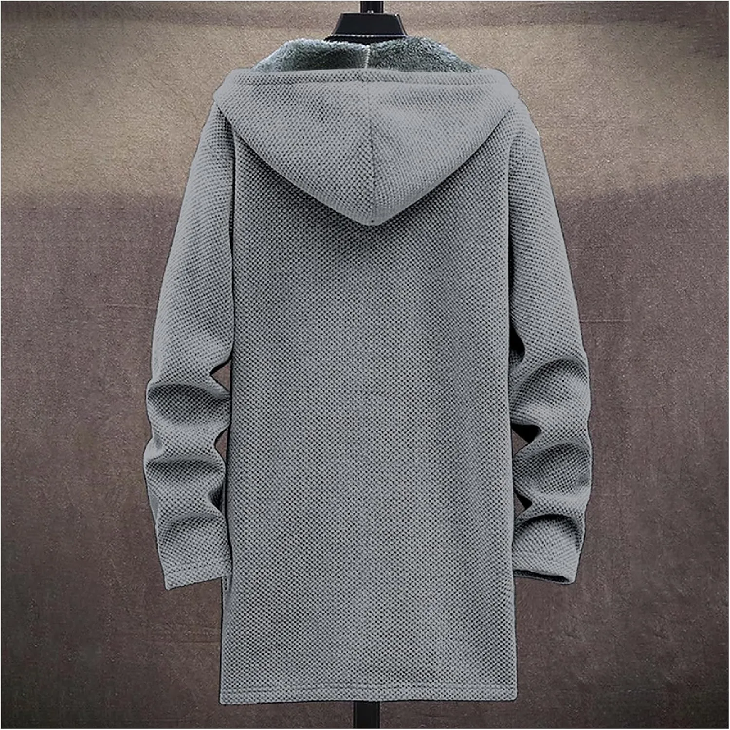Mens Long Cardigan Hoodies Color Block Hooded Jacket Horse Print Open front Sweater Hoodie with Pockets Coat