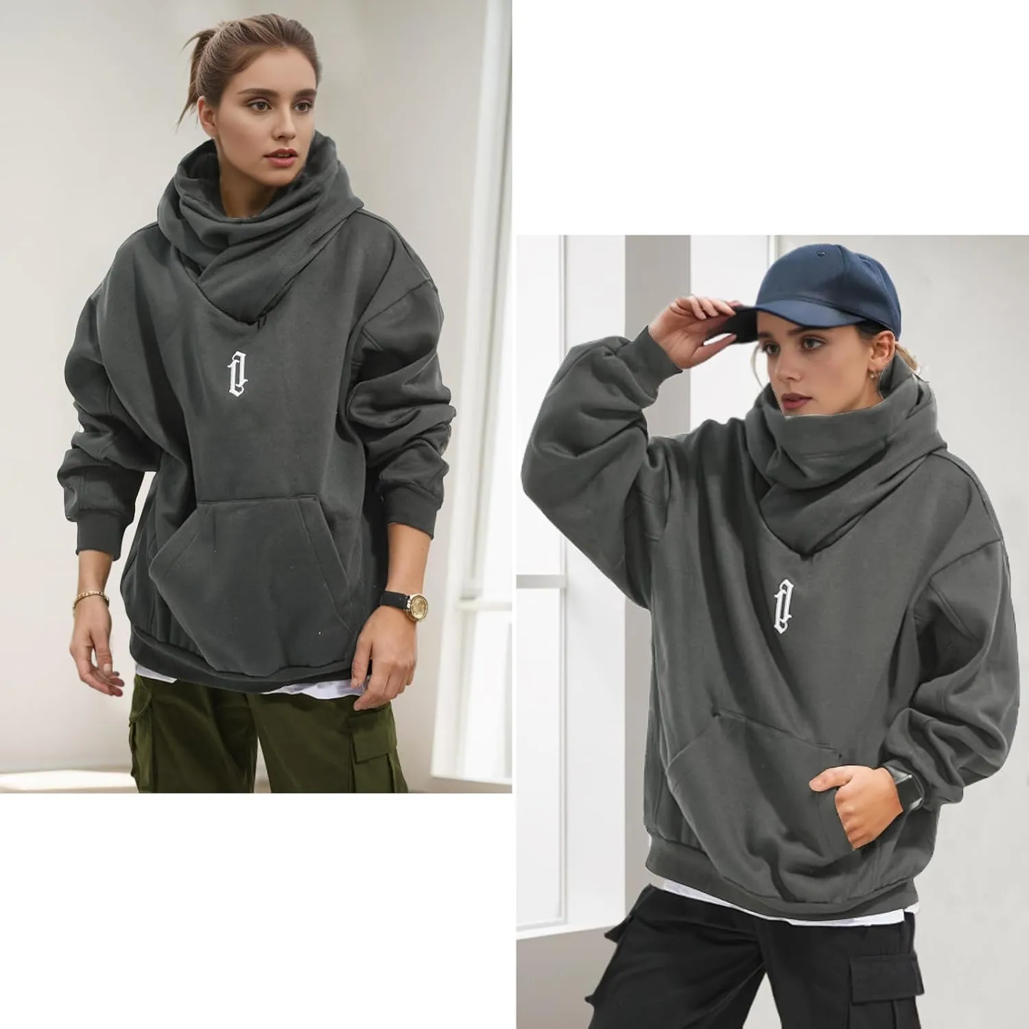 Men's Long Sleeve Fleece Hoodie Lightweight Hip Hop Soft Cotton Pullover Unisex Casual Hooded Sweatshirts