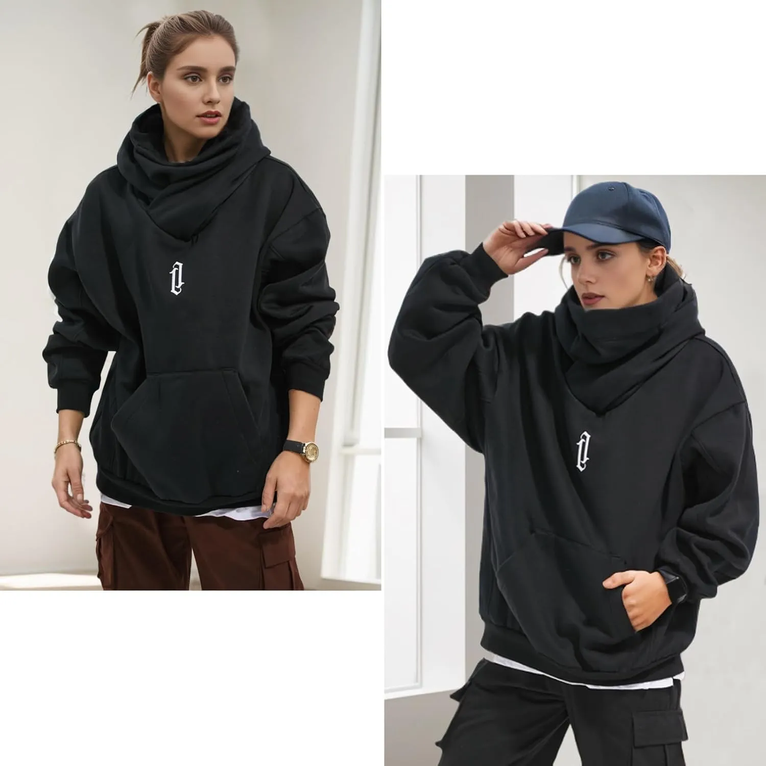 Men's Long Sleeve Fleece Hoodie Lightweight Hip Hop Soft Cotton Pullover Unisex Casual Hooded Sweatshirts