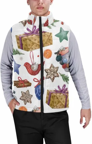 Mens Vest Symbols Of The New Year Men'S Outdoor Quilted Winter Vest Puffer Sleeveless Jacket Padded Vest