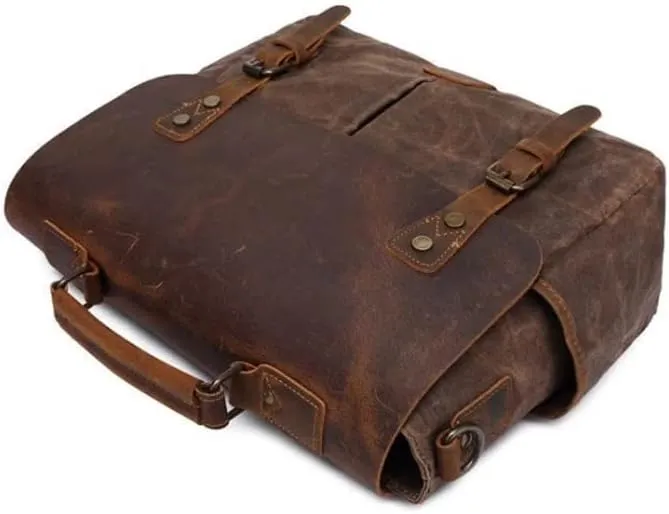 Men's Waterproof Canvas Handbag Office Flip Leather Messenger Bag Men's Messenger Shoulder Bag Shoulder Bag