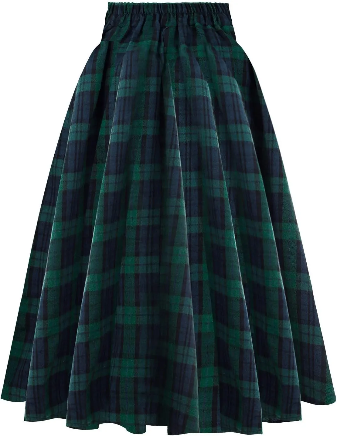 Midi Skirts for Women Casual Short Style Skirts High Waist Elegant Skirt Preppy Plaid Ankle Pleated Cheer Skirt